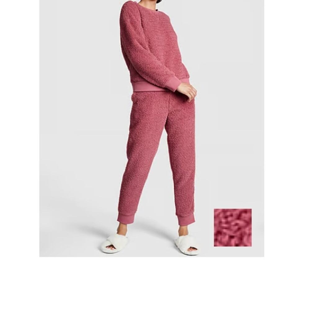 Victorias Secret Cozy Jogger Pajama Set Pink Size Medium